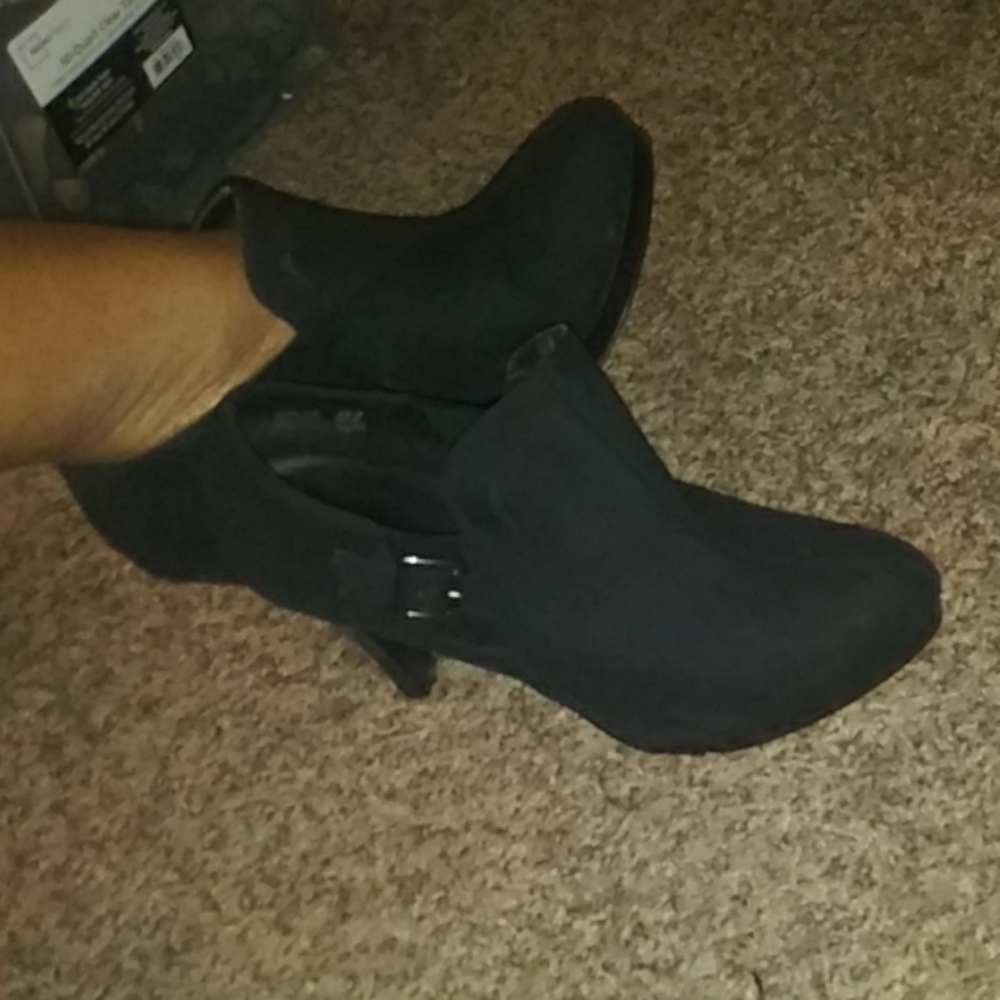 Black suede booties